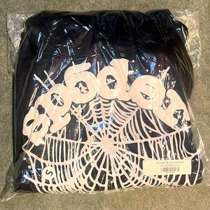 Sp5der Worldwide x Young Thug Sp5der Black White Hoodie Size SMALL